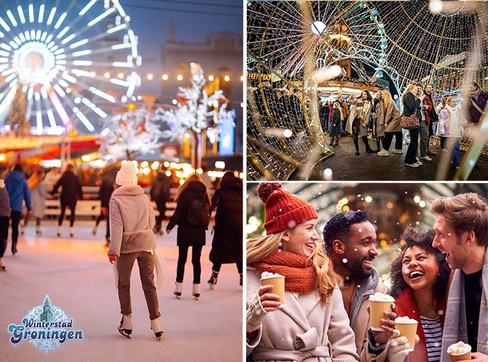 Schaatsen Winterstad Groningen + consumpties + reuzenrad en trein