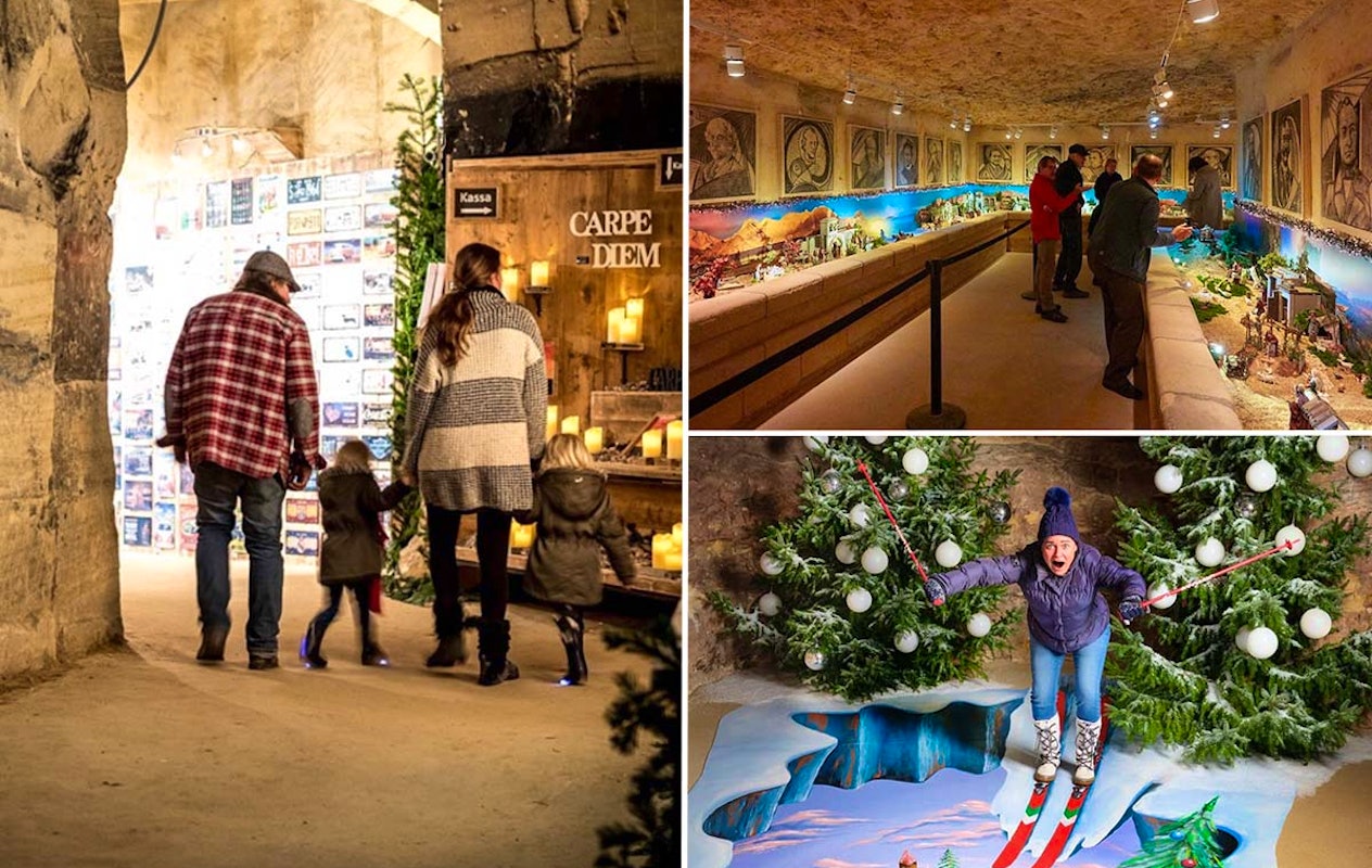 Kerstarrangement in de grotten