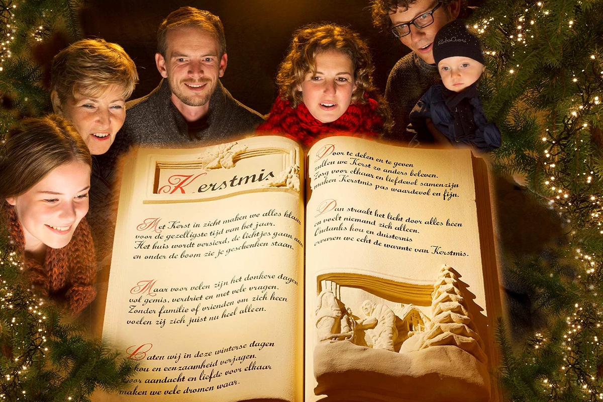 Kerstarrangement in de grotten