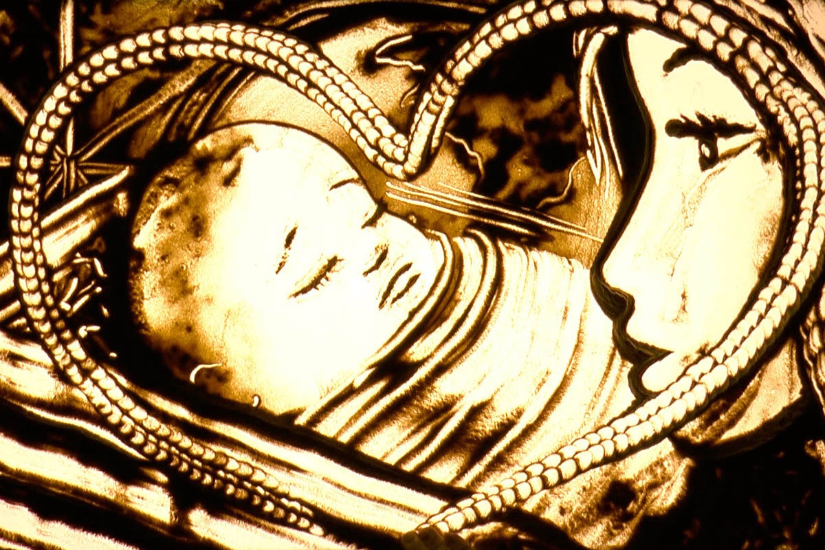 Kerstarrangement in de grotten