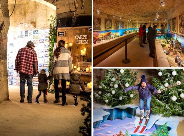 Kerstarrangement in de grotten