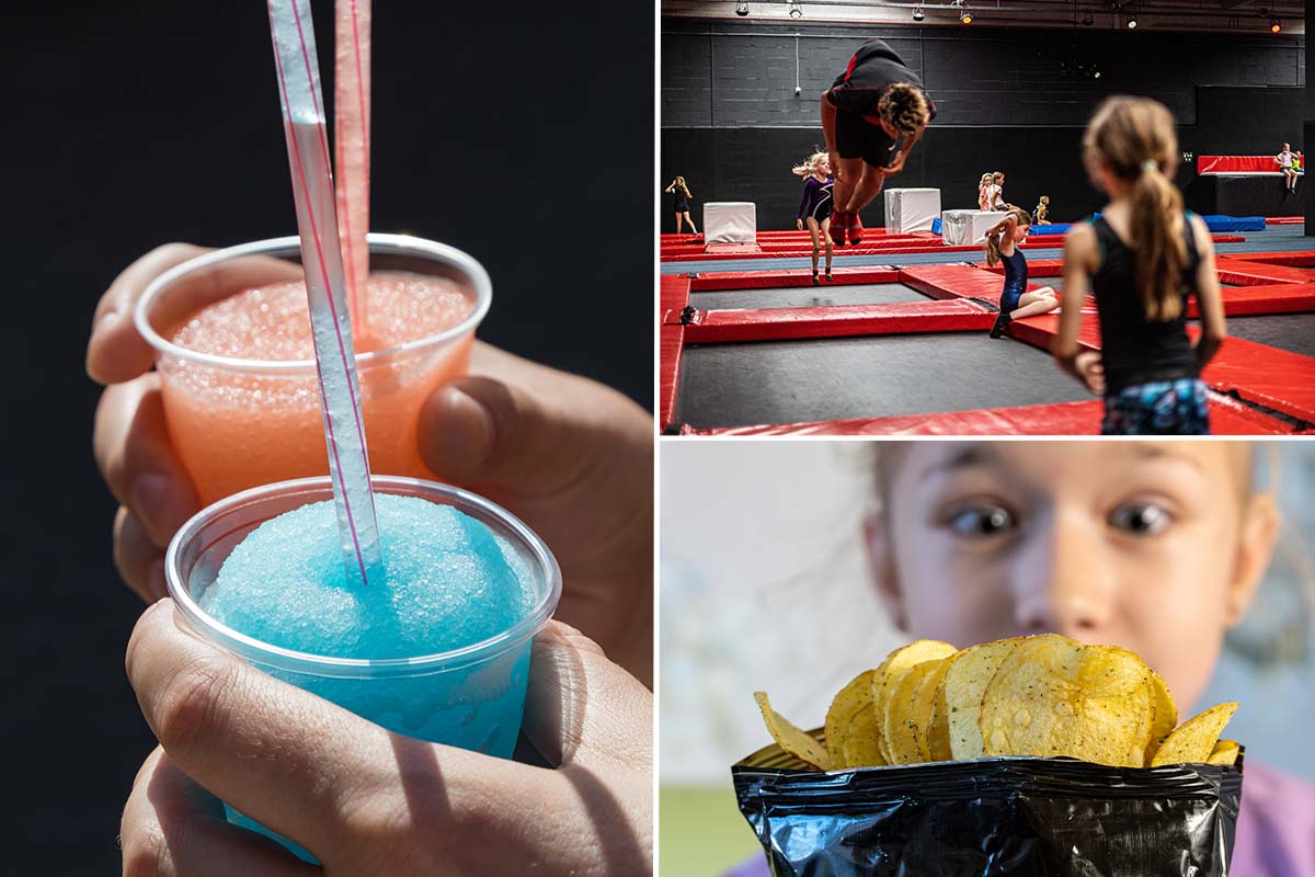 Free jumping + a bag of crisps and lemonade or a slush puppy