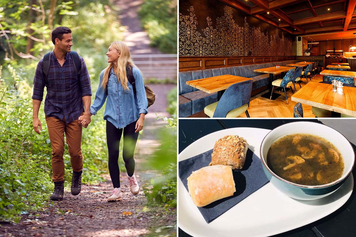 Wandelarrangement incl. warm drankje + lekkernij + 2-gangen lunch